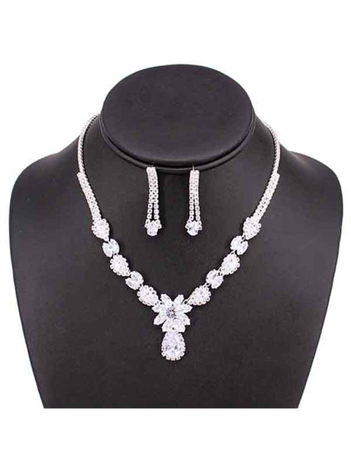 Load image into Gallery viewer, FULL  CUBIC ZIRCONIA CRYSTAL NECKLACE SET-0
