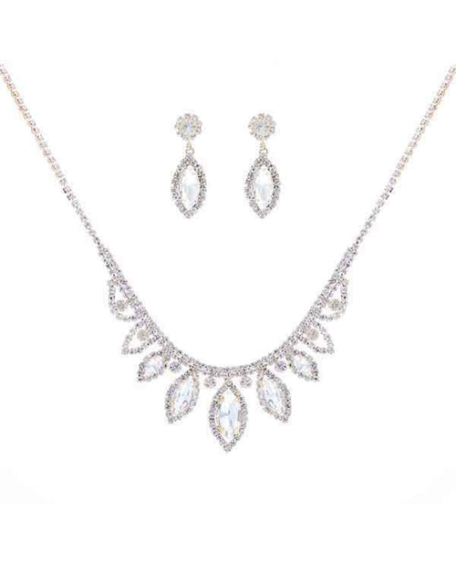 Load image into Gallery viewer, Rhinestone Marquise Round Shape Necklace Set-1
