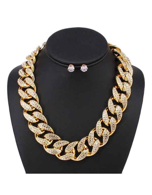 Load image into Gallery viewer, NECKLACE SET CHAIN FULL CRYSTAL-1
