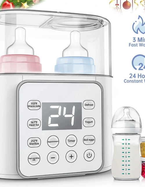 Load image into Gallery viewer, Baby , 9-In-1 Portable , Baby Bottle Sterilizer, Double Bottle Breast Milk Warmer with LCD Display, Timer &amp; 24H Temperature Control
