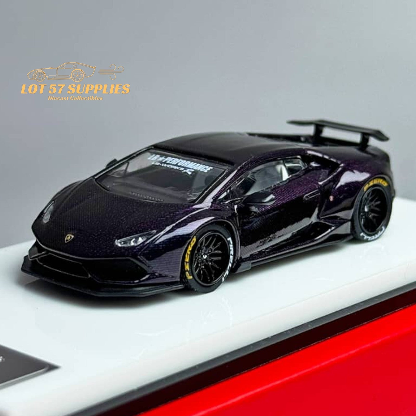 King Model Lamborghini Huracan LP610 LB 1.0 Purple Carbon Fiber 1:64-1