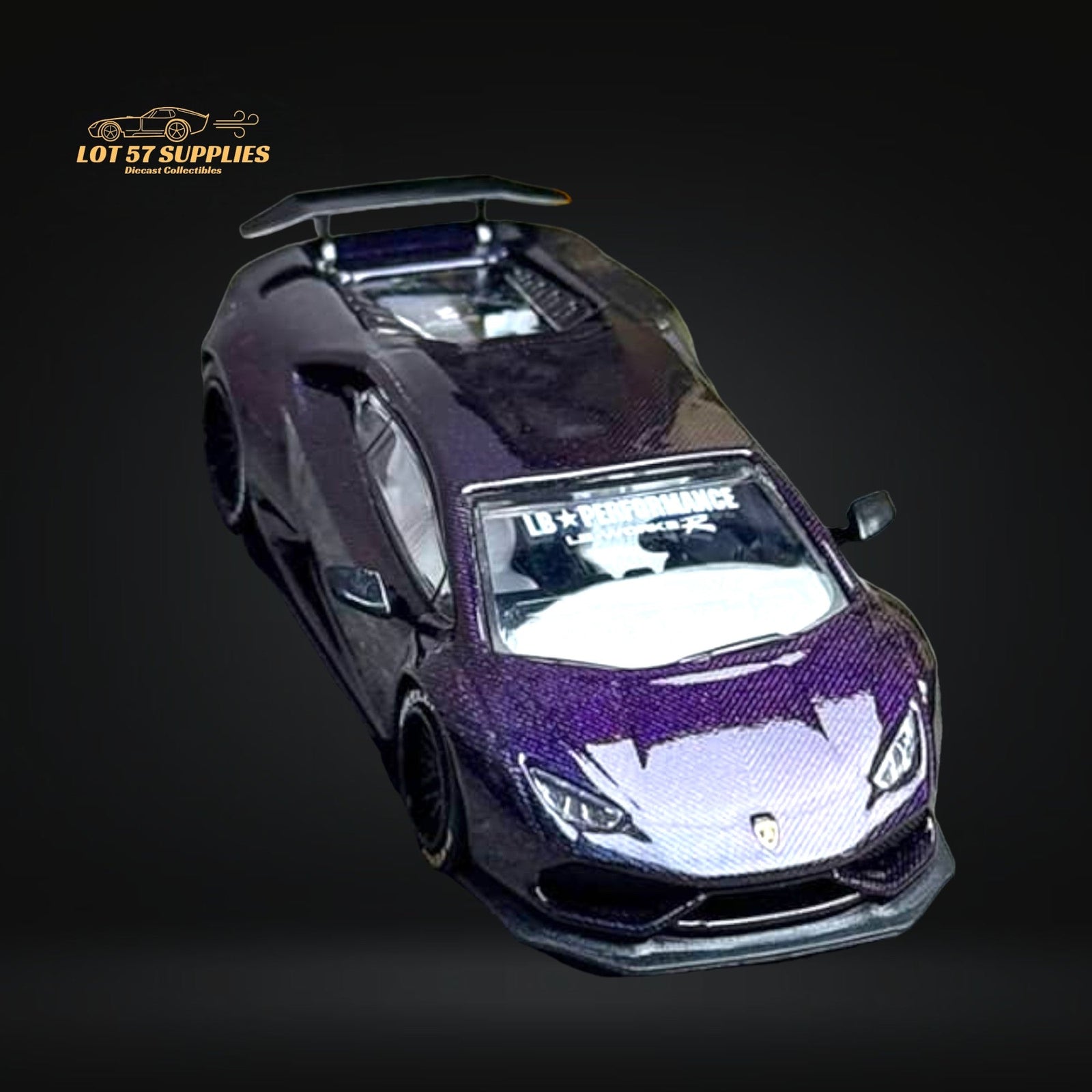 King Model Lamborghini Huracan LP610 LB 1.0 Purple Carbon Fiber 1:64-0