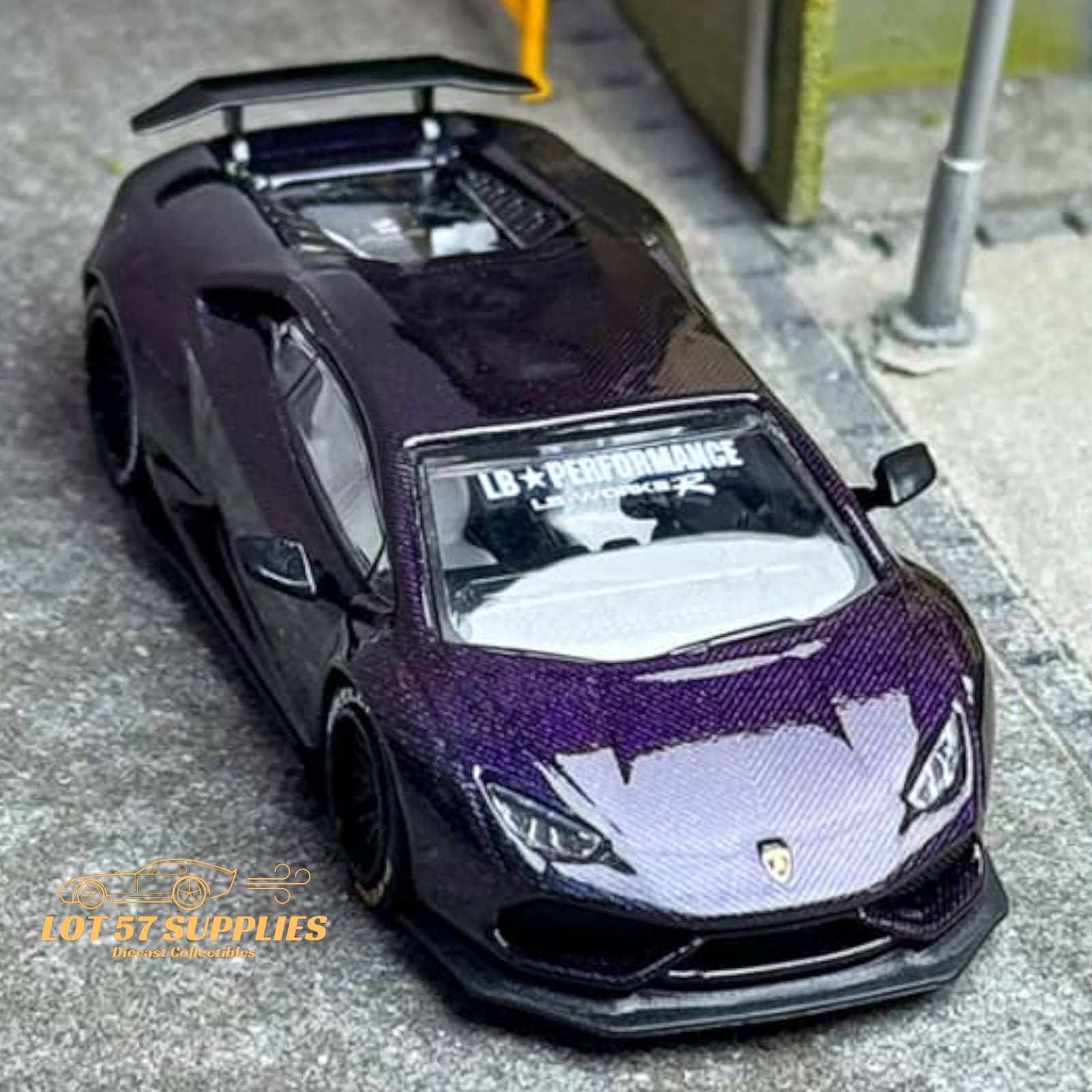 King Model Lamborghini Huracan LP610 LB 1.0 Purple Carbon Fiber 1:64-2