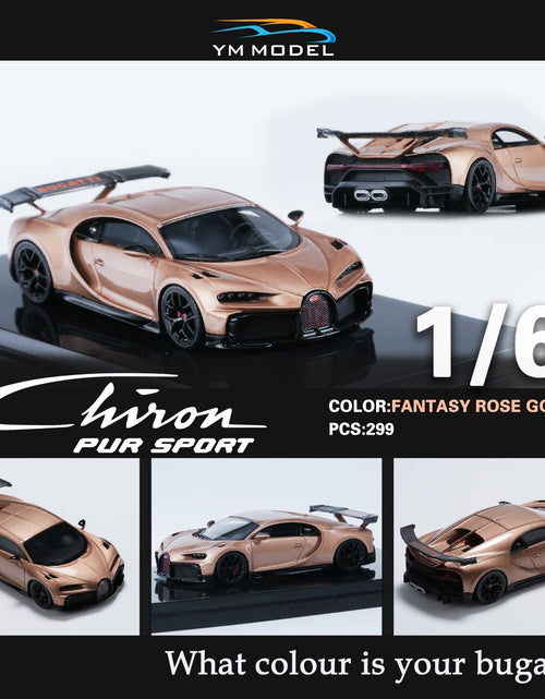 Load image into Gallery viewer, YM Model Bugatti Chiron PUR SPORT in Fantasy Rose Gold Limited to 299 Pcs 1:64-3
