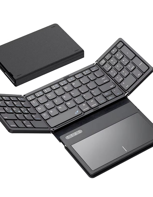 Cargar imagen en el visor de la galería, Portable Quadruple Folding Wireless Bluetooth Keyboard with Foldable Touchpad for Windows Android IOS Tablet Ipad Phone
