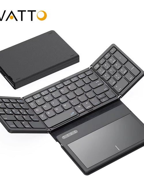 Cargar imagen en el visor de la galería, Portable Quadruple Folding Wireless Bluetooth Keyboard with Foldable Touchpad for Windows Android IOS Tablet Ipad Phone
