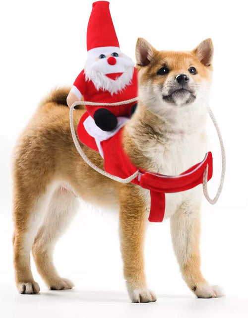 Load image into Gallery viewer, Christmas Dog Costume Funny Dog Christmas Santa Claus Costume Riding on Dog Pet Cat Christmas Holiday Outfit Pet Christmas Clothes Dressing up for Halloween Christmas Party
