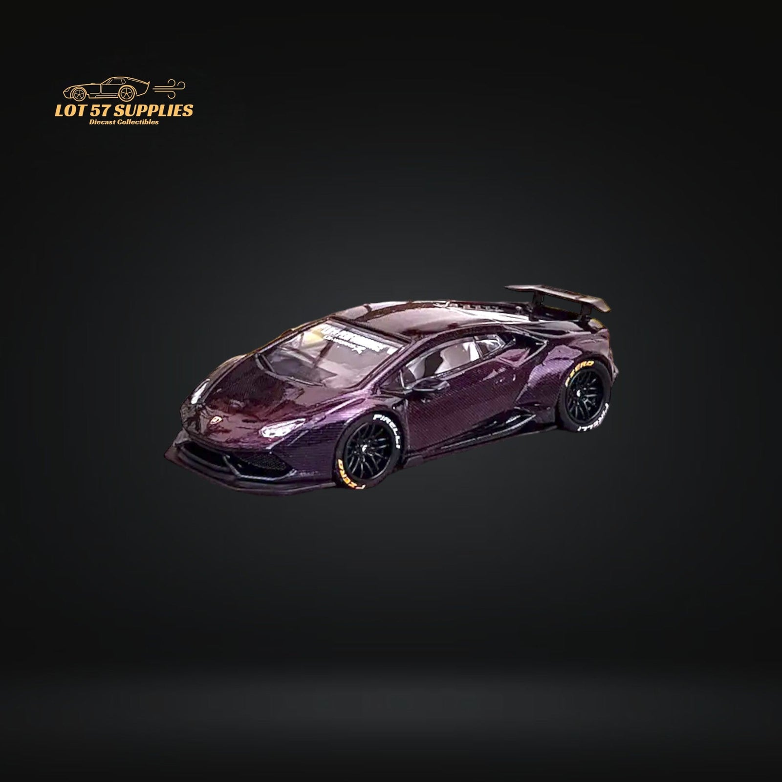 King Model Lamborghini Huracan LP610 LB 1.0 Purple Carbon Fiber 1:64-3