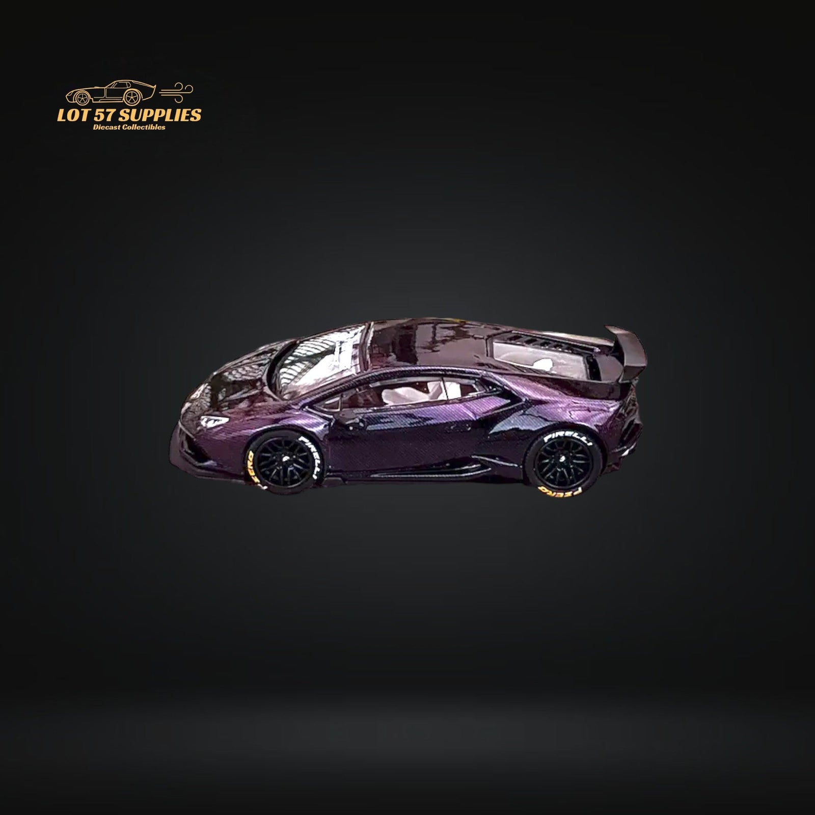 King Model Lamborghini Huracan LP610 LB 1.0 Purple Carbon Fiber 1:64-4